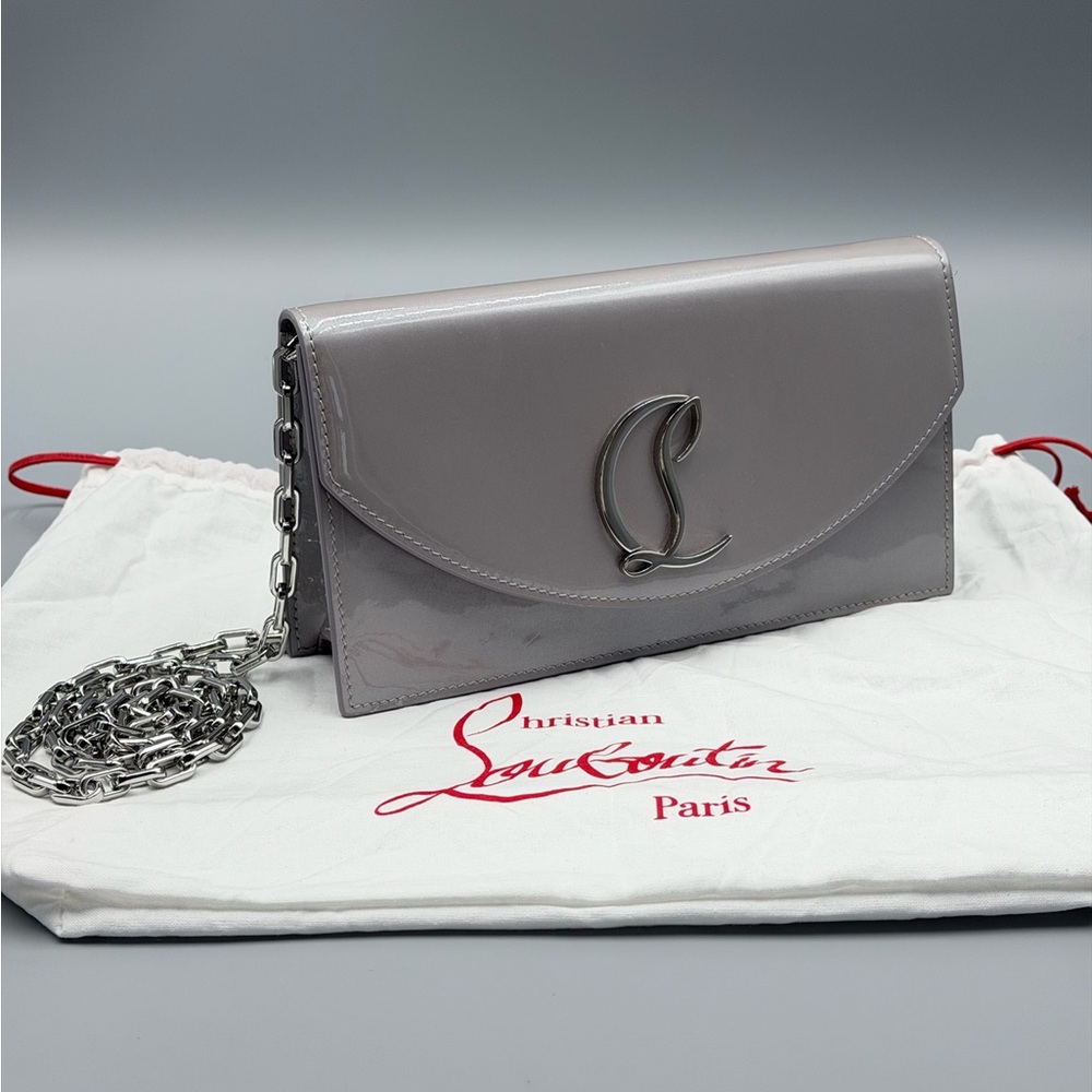 Christian Louboutin Loubi54 Patent Mauve Crossbody on Chain